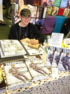 Dylan signing at the Alternative Press Expo, October 2012. Photo by Zan Christensen.