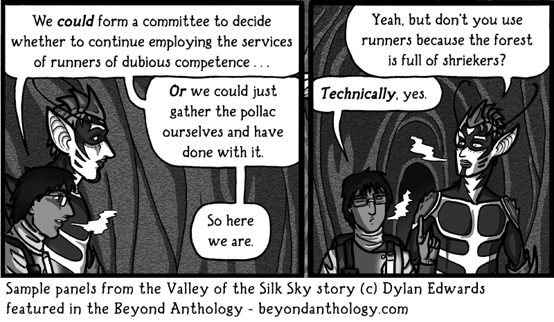 Valley of the Silk Sky Beyond Anthology sample panels