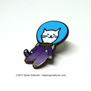 Feeping Creatures Catstronaut Cat Astronaut enamel pin