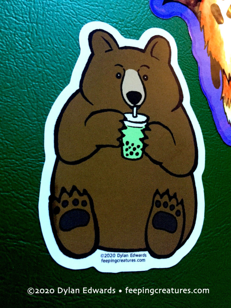 Bubble Tea Bear vinyl sticker