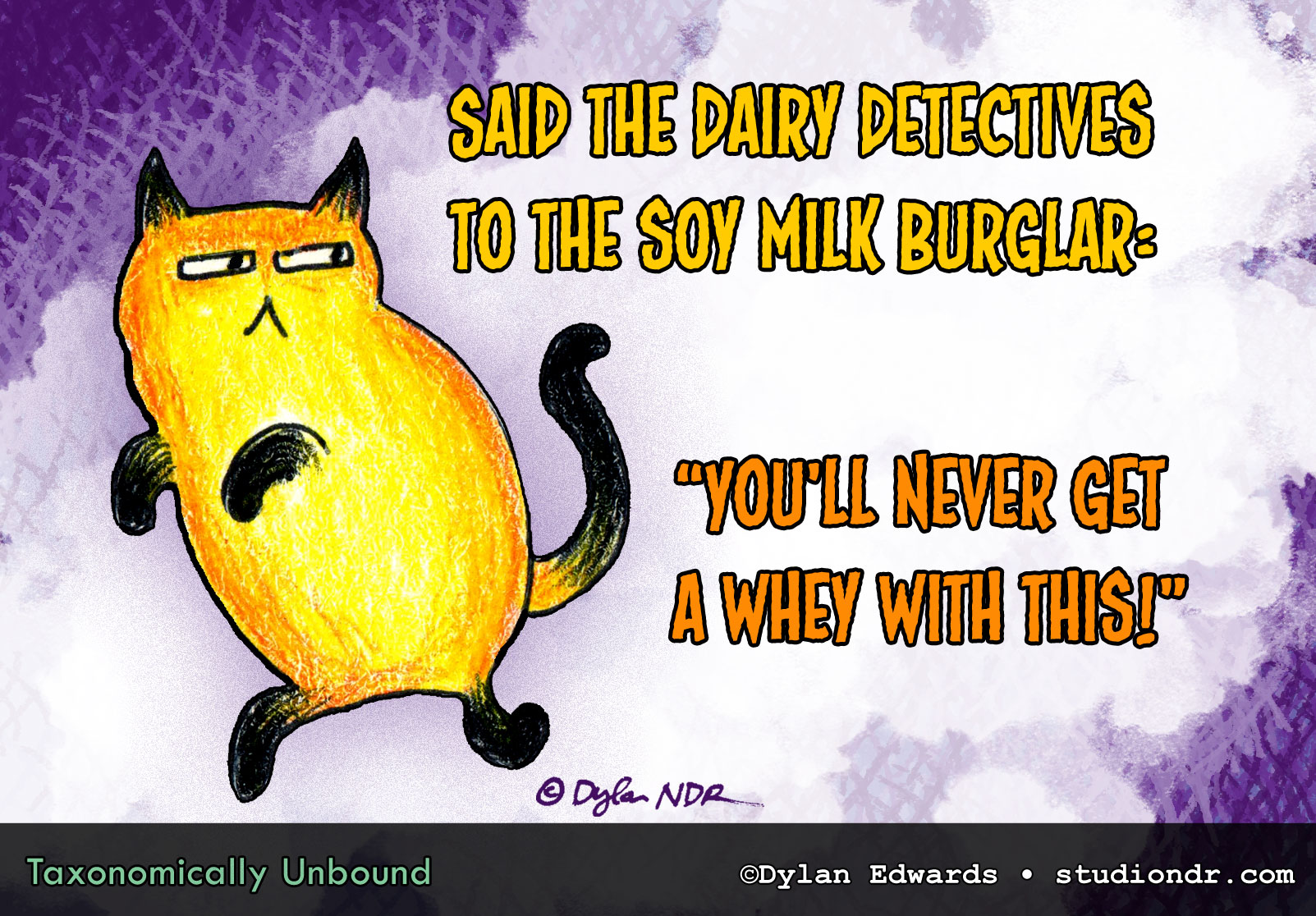 Said the Dairy Detectives to the soy milk burglar: you'll never get a whey with this!