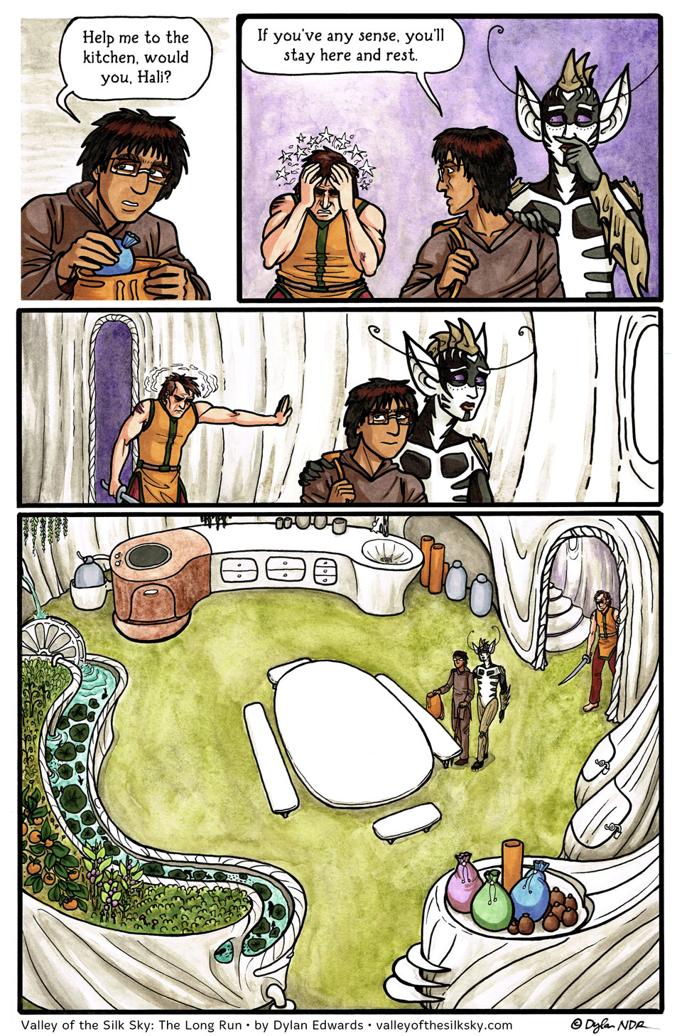 Valley of the Silk Sky: The Long Run queer SFF webcomic - page 118